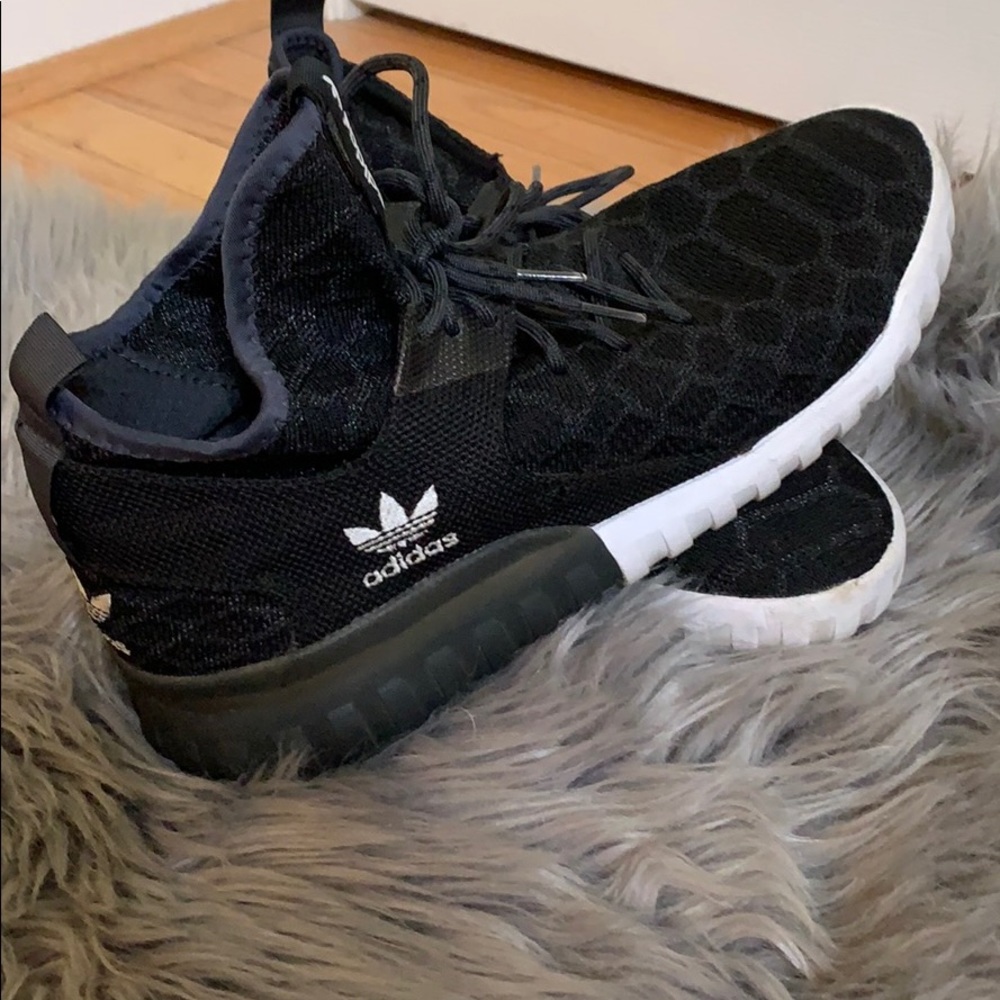 Adidas black and white sneakers